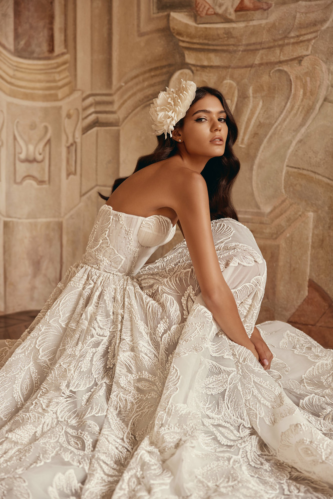 Modern Sheath Wedding Dress with Cotton Lace - Essense of